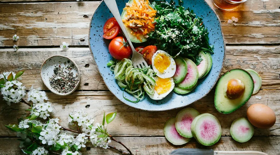 Colourful high-protein healthy meal prepared as part of a personal trainer's nutrition coaching